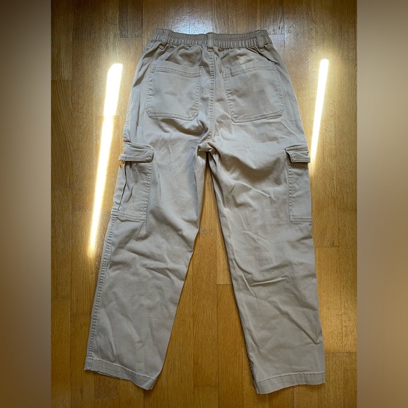 Beige High-Rise Straight Utility Pants - Picture 2 of 4